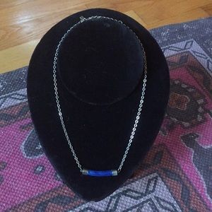 Blue Cylinder Necklace